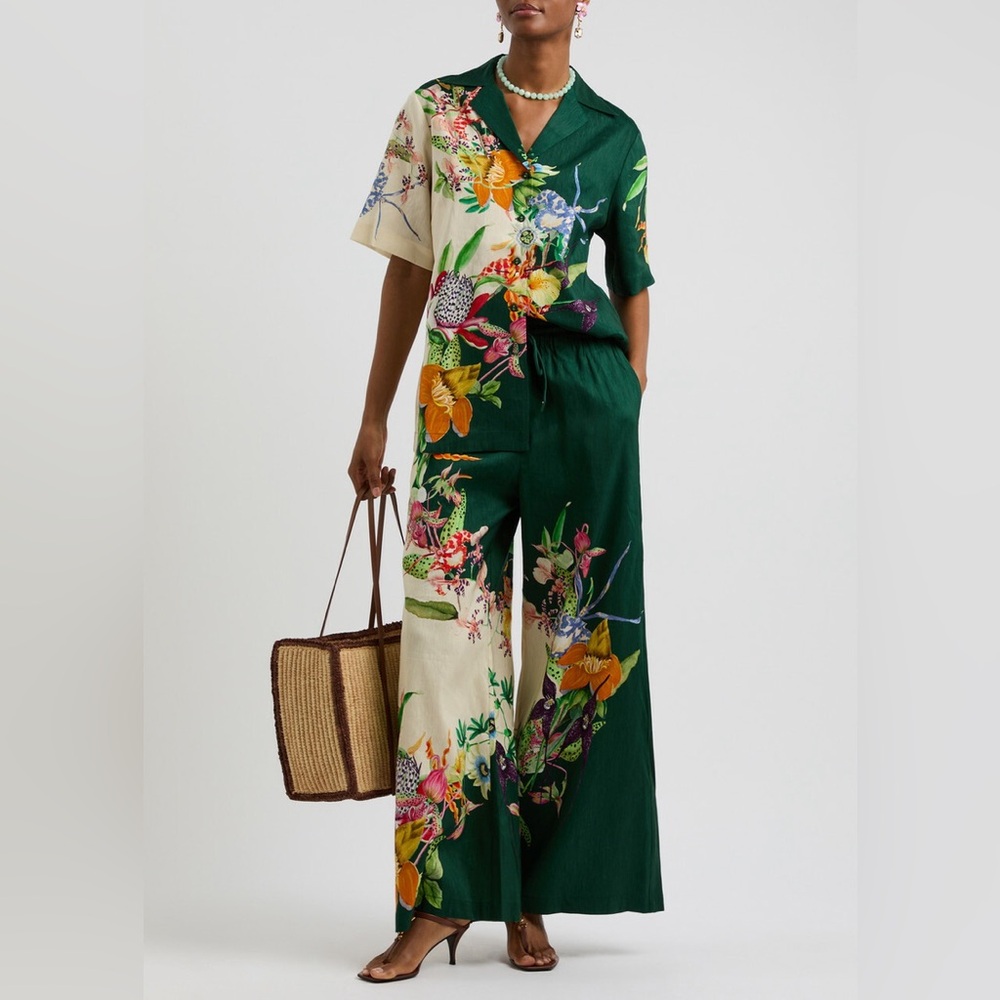 Alemais Aggie Printed Linen-blend Trousers - Picture 5 of 11